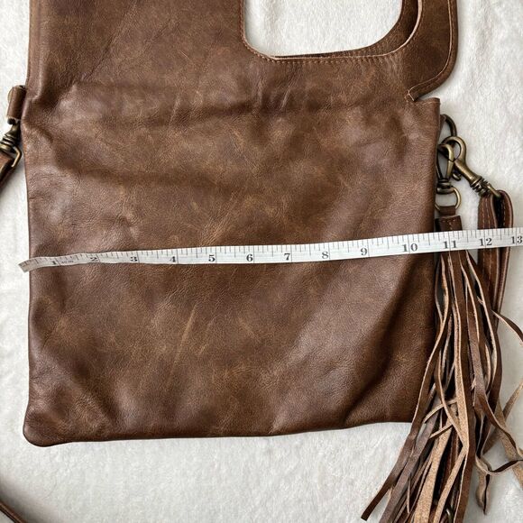 La Rue Leather Shoulder Bag Brown Boho Y2K Unique Crossbody Shoulder Bag - Picture 6 of 10